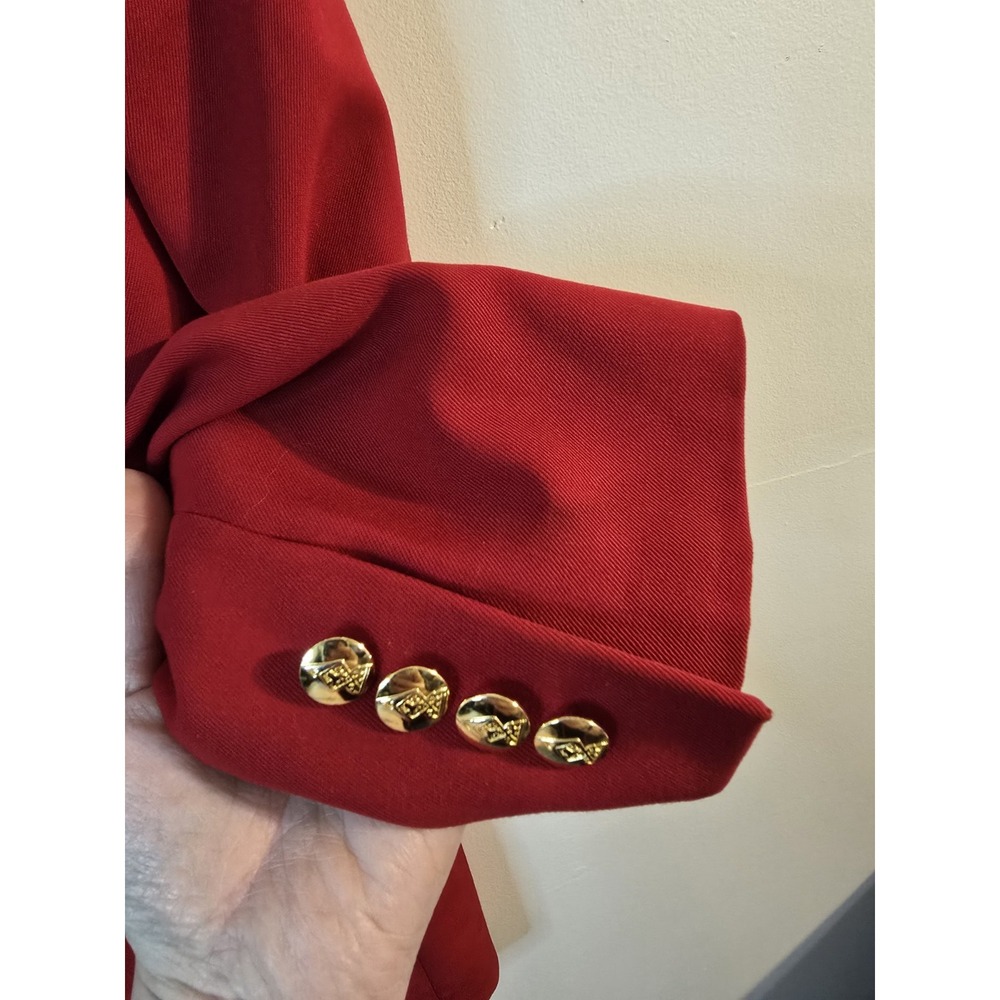 Austin‎ Reed Red Blazer with Gold Accent size 6 Petite READ - Picture 7 of 11